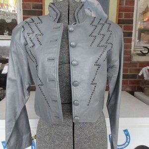Kipppy gray smooth leather jacket